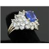 Image 2 : 18KT YG SAPPHIRE & DIAMOND COCKTAIL RING