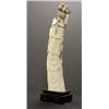 Image 3 : CHINESE IVORY CARVED MAIDEN FIGURE WITH FAN