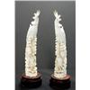 Image 1 : PAIR OF ORIENTAL IVORY PHOENIX BIRD FIGURES