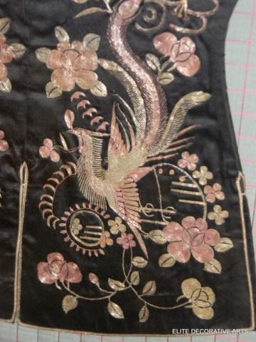 JAPANESE SILK GOLD & SILVER THREAD DRAGON ROBE