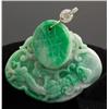 Image 1 : LARGE JADE AND 14K WHITE GOLD DRAGON PENDANT