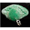 Image 2 : LARGE JADE AND 14K WHITE GOLD DRAGON PENDANT