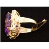 Image 3 : 14KT YELLOW GOLD AMETHYST & DIAMOND RING