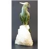 Image 1 : CARVED MARBLE BIRD FIGURE ON ROCK CRYSTAL BASE