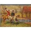 Image 2 : G. V. CURTIS OIL PAINTING ON CANVAS OF HORSEMEN