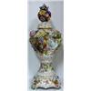 Image 6 : LARGE DRESDEN PORCELAIN FLORAL COVERED URN w STAND