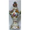Image 8 : LARGE DRESDEN PORCELAIN FLORAL COVERED URN w STAND