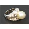 Image 2 : LOVELY 18KT WG LADIES PEARL & DIAMOND RING