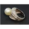 Image 6 : LOVELY 18KT WG LADIES PEARL & DIAMOND RING