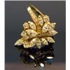 Image 2 : 18KT LADIES YG LEAF DESIGN RING w MARQUIS DIAMONDS