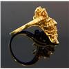 Image 5 : 18KT LADIES YG LEAF DESIGN RING w MARQUIS DIAMONDS