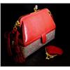 Image 5 : JUDITH LEIBER RED SNAKE LEATHER & CRYSTAL PURSE