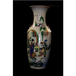 LARGE FAMILLE ROSE PORCELAIN & ENAMEL VASE