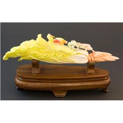 ORIENTAL IVORY POLYCHROME BUGS & VEGETABLES FIGURE