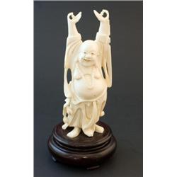ORIENTAL IVORY FIGURE OF HAPPY BUDDHA