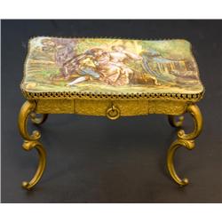 AUSTRIAN BRONZE ENAMELED MINIATURE DESK