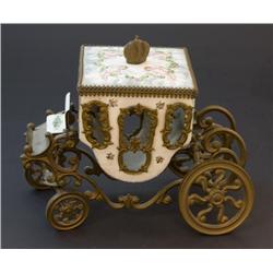 AUSTRIAN BRONZE ENAMELED MINIATURE CARRIAGE