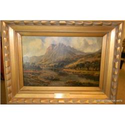 R. GALLON OIL PAINTING ON  BOARD "BEN LOMOND"