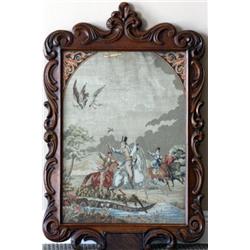 PETIT POINT CROSS STITCHING OF BIRD HUNT