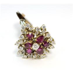 LADIES 14KT YG 2.75CT RUBY & 2.25CT DIAMOND RING