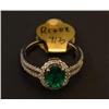 Image 1 : LADIES 14KT WG EMERALD & DIAMOND RING