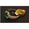 Image 3 : LADIES 14KT WG EMERALD & DIAMOND RING