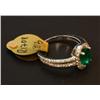 Image 5 : LADIES 14KT WG EMERALD & DIAMOND RING