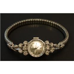 JULES JURGENSON VINTAGE LADIES 14KT WG DIA WATCH