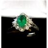 Image 1 : LADIES 14KT WG EMERALD & DIAMOND RING