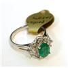 Image 3 : LADIES 14KT WG EMERALD & DIAMOND RING