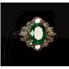 Image 4 : LADIES 14KT WG EMERALD & DIAMOND RING