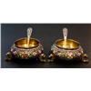 Image 3 : PR NORWEGIAN STERLING SILVER & ENAMEL SALT CELLARS