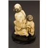 Image 3 : IVORY NETSUKE FIGURE OF MAN & CHILD WALKING