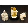 Image 2 : 3 HAND CARVED IVORY NETSUKE FIGURES SIGNED