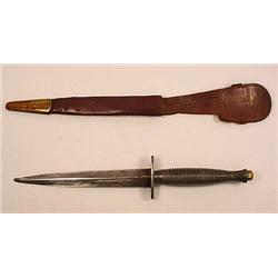 WW2 ERA U.S. FIGHTING KNIFE W/ SCABBARD - UNMARKED