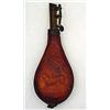 Image 1 : CIVIL WAR ERA POWDER FLASK W/ EMBOSSED HUNTING DOG