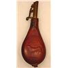 Image 3 : CIVIL WAR ERA POWDER FLASK W/ EMBOSSED HUNTING DOG