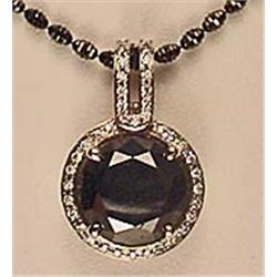 14K WHITE GOLD LADIES BLACK AND WHITE DIAMOND PEND
