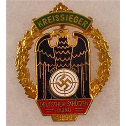 1936 WW2 GERMAN NAZI KREISIEGER ENAMELED SHOOTING 