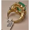 Image 4 : 14K GOLD LADIES EMERALD AND DIAMOND RING - SIZE 7 