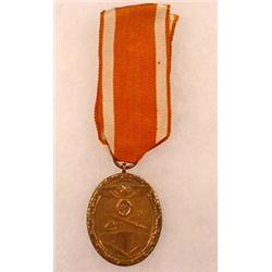 WW2 GERMAN NAZI WEST WALL DECORATION W/ RIBBON