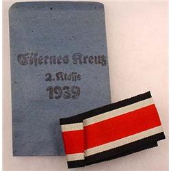 WW2 GERMAN NAZI IRORN CROSS ISSUE ENVELOPE W/ RIBB