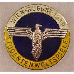 1939 WW2 GERMAN NAZI WEIN STUDEN ENAMELED BADGE - 