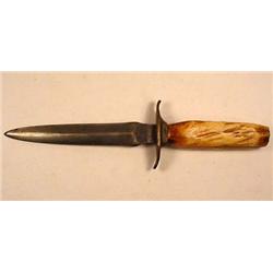 CIVIL WAR ERA FIGHTING KNIFE W/ BONE HANDLE - Blad