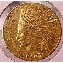 1910 GOLD 10 DOLLAR INDIAN COIN
