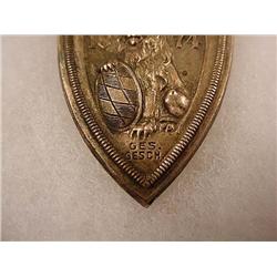 EARLY GERMAN 1874 BAYER KRIEGERBUND TINNIE BADGE -