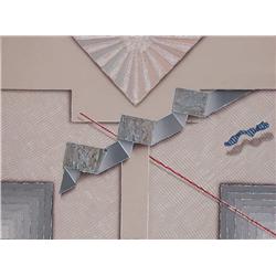 Luis Mazorra, Looking East,Signed Etching with Collage 