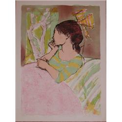 Alexander Dobkin, Young Girl, Signed Lithograph