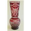 Image 1 : Cranberry cut crystal vase 