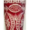 Image 2 : Cranberry cut crystal vase 